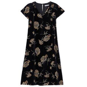 NWT J. Jill Womens Black Velvet Floral Knee-Length Dress NEW